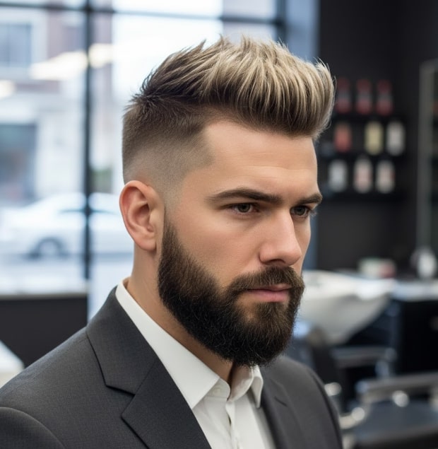 Blonde Spiked Front with Sharp Skin Fade