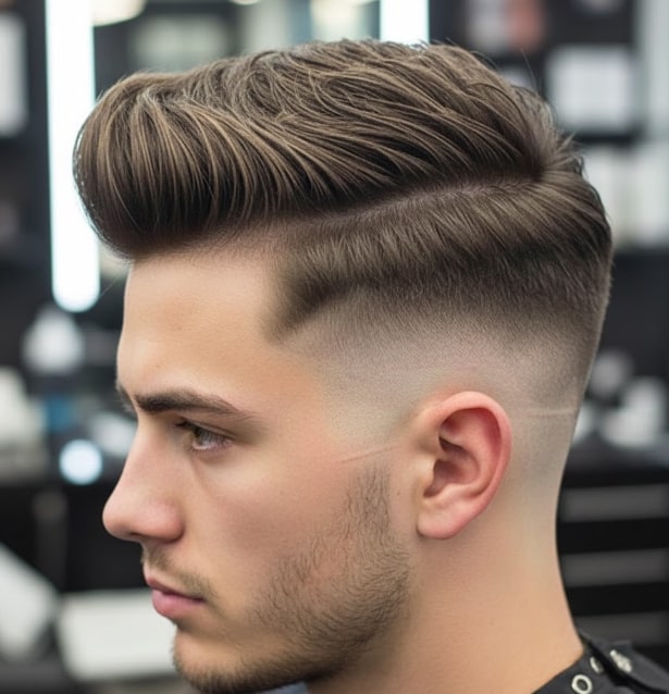 Modern Spiky Hair with Undercut Fade and Hard Part