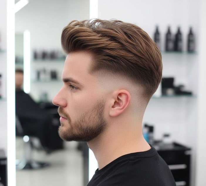 Short, Textured Spiky Faux Hawk Fade