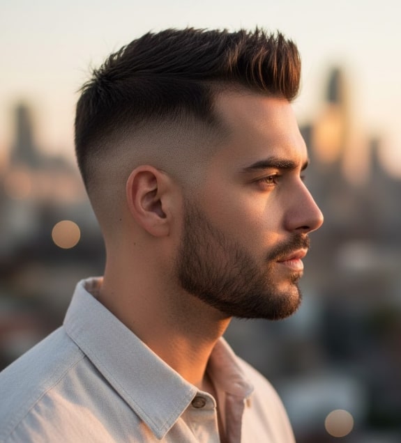 Spiky Crew Cut Fade