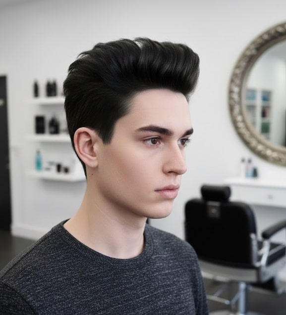 Textured Faux Hawk with Short Tapered Sides