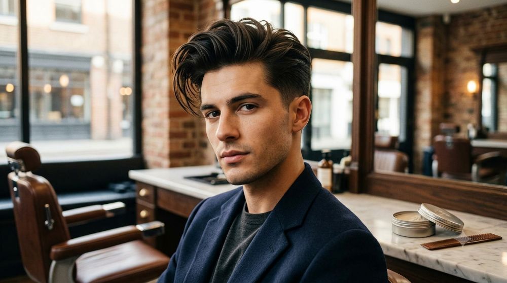 Long Flowing Quiff with Tapered Sides