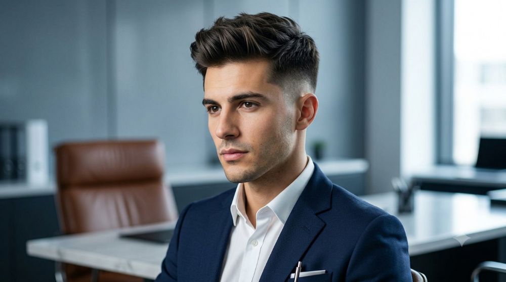 Short Quiff with Low Skin Fade